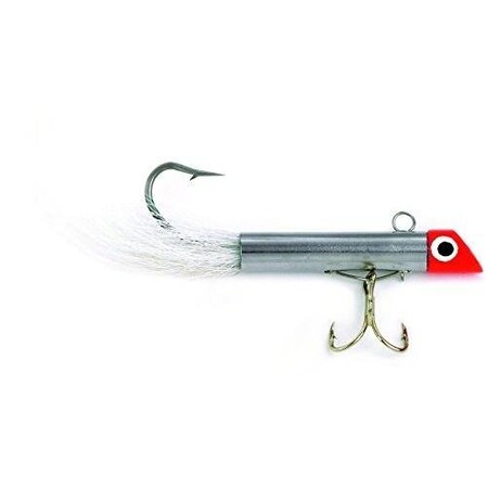 Got-Cha 1300 Series Mini Plug With Bucktail, 1 34, 58 Oz 6 Treble  20 Single Hook, Red GoldWhite Tail G1301GH-WT